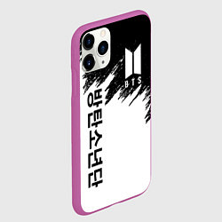 Чехол iPhone 11 Pro матовый BTS: White & Black, цвет: 3D-фиолетовый — фото 2