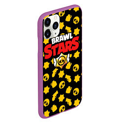 Чехол iPhone 11 Pro матовый Brawl Stars: Yellow Style, цвет: 3D-фиолетовый — фото 2