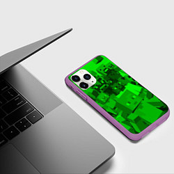 Чехол iPhone 11 Pro матовый Minecraft game characters, цвет: 3D-фиолетовый — фото 2