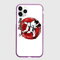 Чехол iPhone 11 Pro матовый Judo: Japan, цвет: 3D-фиолетовый