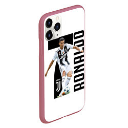 Чехол iPhone 11 Pro матовый Ronaldo the best, цвет: 3D-малиновый — фото 2