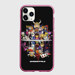 Чехол iPhone 11 Pro матовый Undertale, цвет: 3D-малиновый