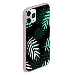 Чехол iPhone 11 Pro матовый Листья пальмы, цвет: 3D-розовый — фото 2