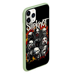 Чехол iPhone 11 Pro матовый Slipknot: Faces, цвет: 3D-салатовый — фото 2