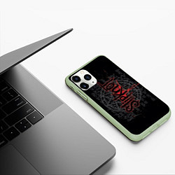 Чехол iPhone 11 Pro матовый Slipknot: Pentagram, цвет: 3D-салатовый — фото 2
