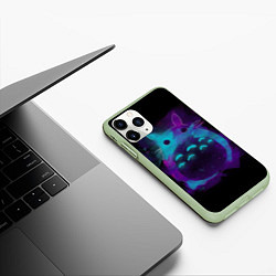 Чехол iPhone 11 Pro матовый Милый Тоторо, цвет: 3D-салатовый — фото 2