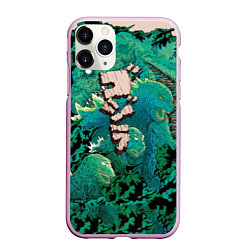 Чехол iPhone 11 Pro матовый Forest Godzilla, цвет: 3D-розовый