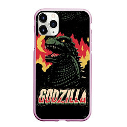 Чехол iPhone 11 Pro матовый Flame Godzilla, цвет: 3D-розовый