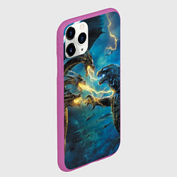 Чехол iPhone 11 Pro матовый Godzilla Rage, цвет: 3D-фиолетовый — фото 2