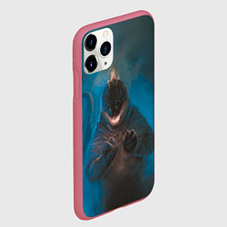 Чехол iPhone 11 Pro матовый Blue Godzilla, цвет: 3D-малиновый — фото 2