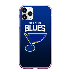 Чехол iPhone 11 Pro матовый St Louis Blues, цвет: 3D-розовый