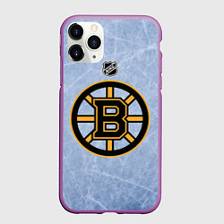 Чехол iPhone 11 Pro матовый Boston Bruins: Hot Ice, цвет: 3D-фиолетовый