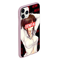 Чехол iPhone 11 Pro матовый Anime Senpai, цвет: 3D-розовый — фото 2