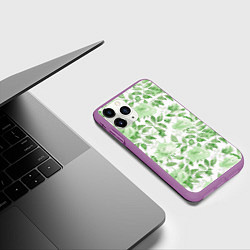 Чехол iPhone 11 Pro матовый Пышная растительность, цвет: 3D-фиолетовый — фото 2