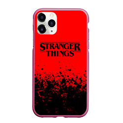 Чехол iPhone 11 Pro матовый STRANGER THINGS, цвет: 3D-малиновый