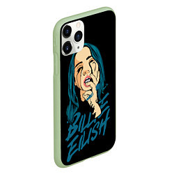 Чехол iPhone 11 Pro матовый Billie Eilish, цвет: 3D-салатовый — фото 2