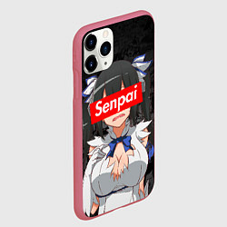 Чехол iPhone 11 Pro матовый Senpai Boobs, цвет: 3D-малиновый — фото 2
