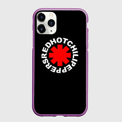 Чехол iPhone 11 Pro матовый Red Hot chili peppers logo on black, цвет: 3D-фиолетовый