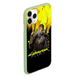 Чехол iPhone 11 Pro матовый Cyberpunk 2077, цвет: 3D-салатовый — фото 2