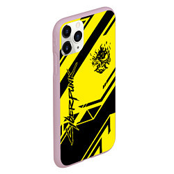 Чехол iPhone 11 Pro матовый Cyberpunk 2077: Yellow Samurai, цвет: 3D-розовый — фото 2