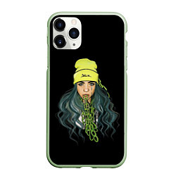 Чехол iPhone 11 Pro матовый BILLIE EILISH, цвет: 3D-салатовый