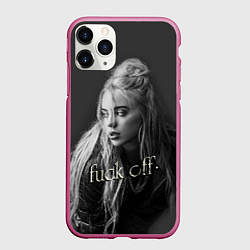 Чехол iPhone 11 Pro матовый Billie Eilish fak off, цвет: 3D-малиновый
