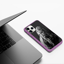 Чехол iPhone 11 Pro матовый Billie Eilish fak off, цвет: 3D-фиолетовый — фото 2