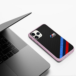 Чехол iPhone 11 Pro матовый BMW КАРБОН, цвет: 3D-розовый — фото 2