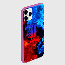 Чехол iPhone 11 Pro матовый L letter fire, цвет: 3D-фиолетовый — фото 2