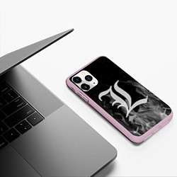 Чехол iPhone 11 Pro матовый L letter flame gray, цвет: 3D-розовый — фото 2