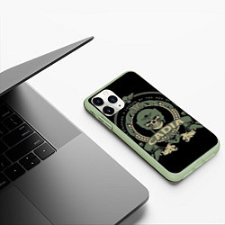 Чехол iPhone 11 Pro матовый Вархаммер - Cadia skull, цвет: 3D-салатовый — фото 2