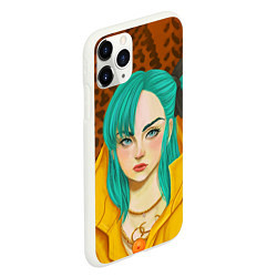 Чехол iPhone 11 Pro матовый Billie Eilish: Turquoise Hair, цвет: 3D-белый — фото 2