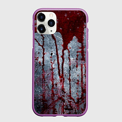 Чехол iPhone 11 Pro матовый Кровь на металле текстура, цвет: 3D-фиолетовый