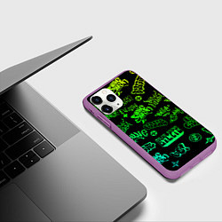 Чехол iPhone 11 Pro матовый BILLIE EILISH: Grunge Graffiti, цвет: 3D-фиолетовый — фото 2