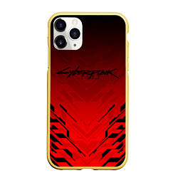 Чехол iPhone 11 Pro матовый Cyberpunk 2077: Red Techno, цвет: 3D-желтый