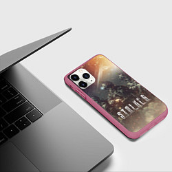 Чехол iPhone 11 Pro матовый S T A L K E R Чернобыль, цвет: 3D-малиновый — фото 2
