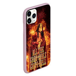 Чехол iPhone 11 Pro матовый All The Good Girls Go To Hell, цвет: 3D-розовый — фото 2