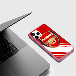 Чехол iPhone 11 Pro матовый Arsenal, цвет: 3D-малиновый — фото 2