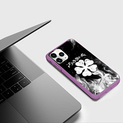 Чехол iPhone 11 Pro матовый ЧЁРНЫЙ КЛЕВЕР, цвет: 3D-фиолетовый — фото 2