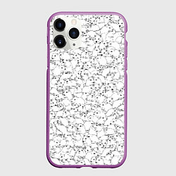 Чехол iPhone 11 Pro матовый Белые мыши, цвет: 3D-фиолетовый