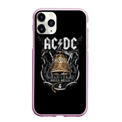 Чехол iPhone 11 Pro матовый ACDC - hells bells, цвет: 3D-розовый