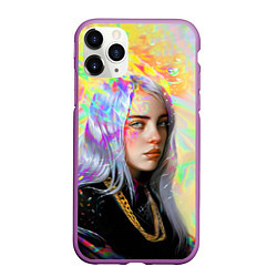 Чехол iPhone 11 Pro матовый Billie Eilish, цвет: 3D-фиолетовый