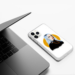 Чехол iPhone 11 Pro матовый Billie Eilish, цвет: 3D-белый — фото 2