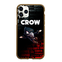 Чехол iPhone 11 Pro матовый BRAWL STARS CROW, цвет: 3D-коричневый