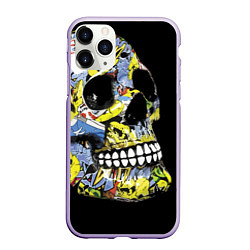 Чехол iPhone 11 Pro матовый Graffiti - Skull, цвет: 3D-светло-сиреневый