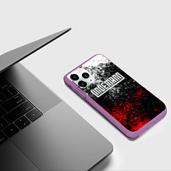 Чехол iPhone 11 Pro матовый LINDEMANN: Colour Splash, цвет: 3D-фиолетовый — фото 2