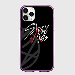 Чехол iPhone 11 Pro матовый Stray Kids, цвет: 3D-фиолетовый