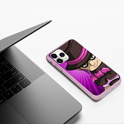 Чехол iPhone 11 Pro матовый Brawl Stars Mortis1, цвет: 3D-розовый — фото 2