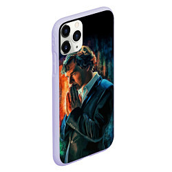 Чехол iPhone 11 Pro матовый Sherlock, цвет: 3D-светло-сиреневый — фото 2