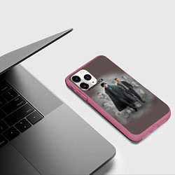 Чехол iPhone 11 Pro матовый Sherlock, цвет: 3D-малиновый — фото 2